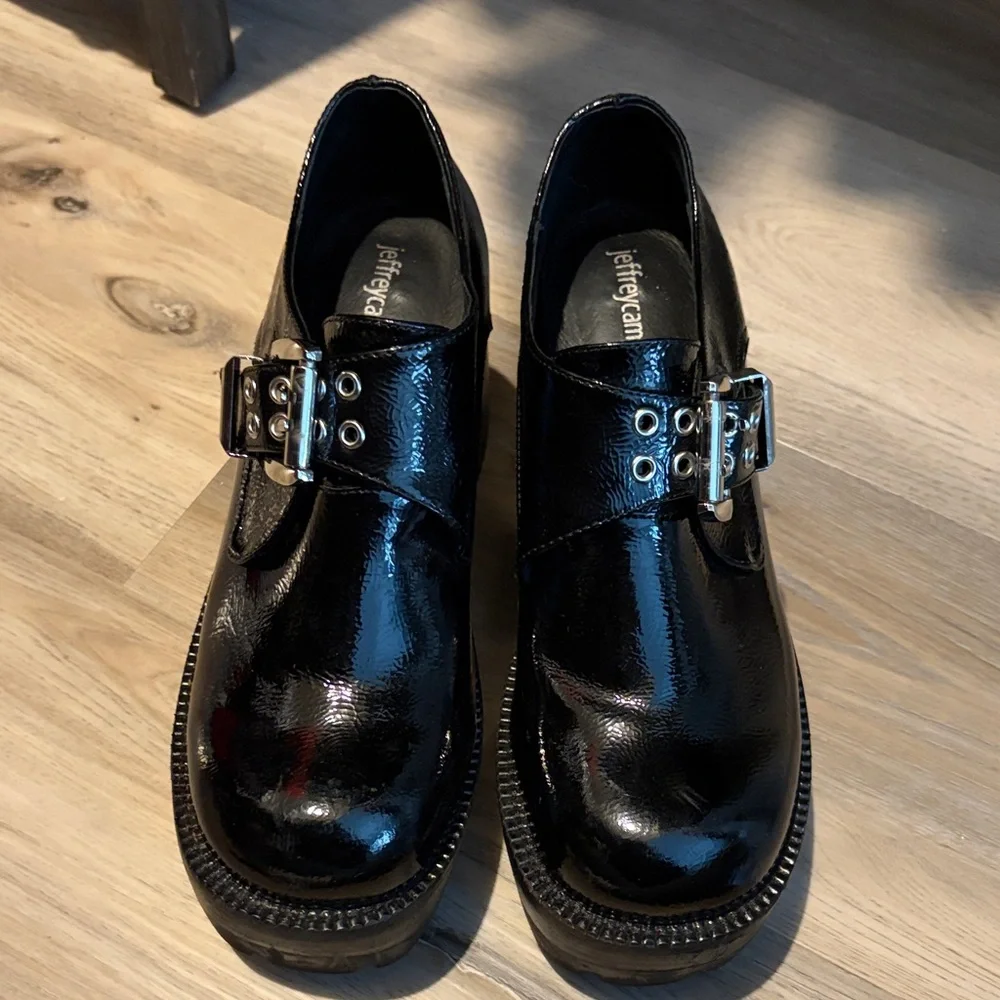 Jeffrey Campbell Glossy Black Platform Shoes - Picture 3 of 4